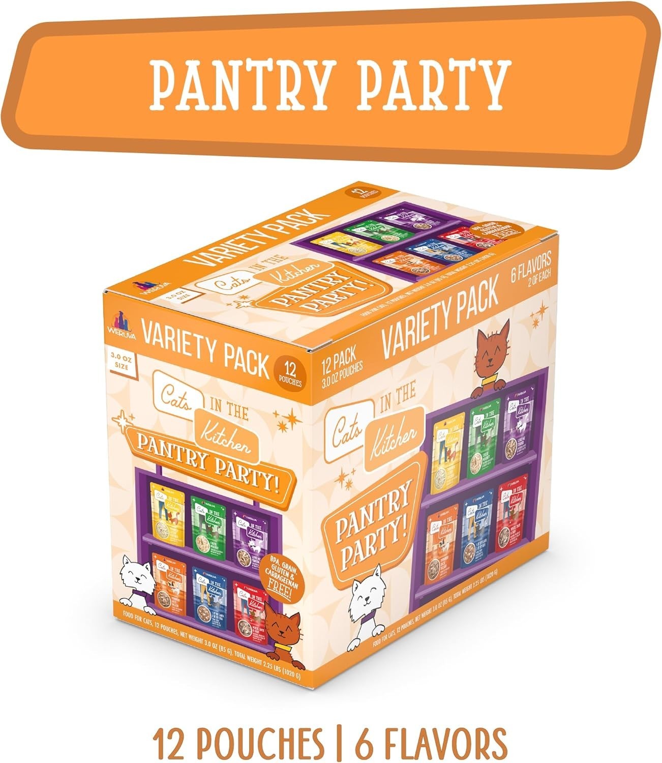 Weruva Cats in the Kitchen Pantry Party! Wet Cat Food – Variety Pack, 36 ct