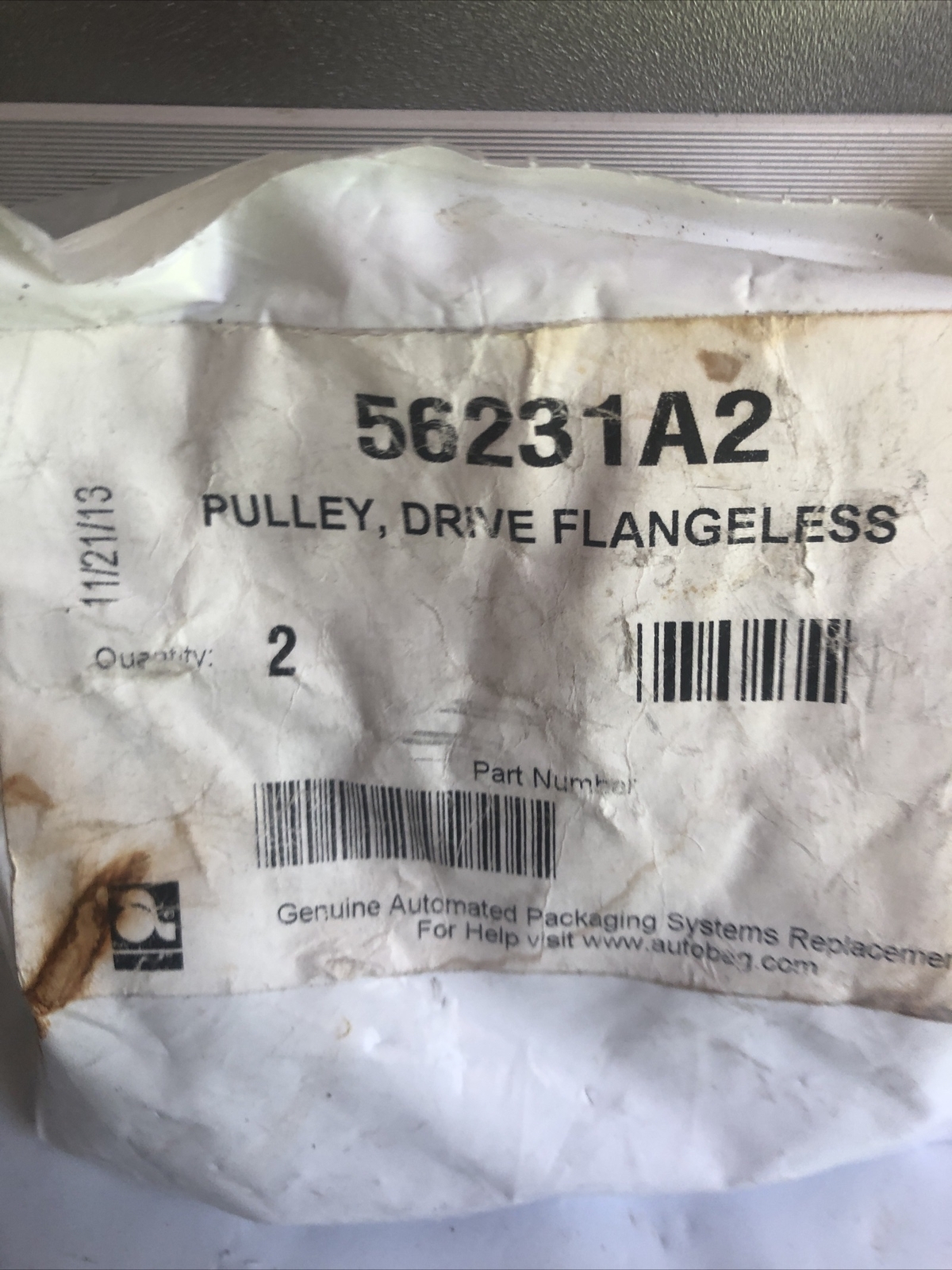LOT OF 4 NEW AUTOMATED PACKAGING SYSTEMS 56231A2 PULLEY, DRIVE FLANGELESS