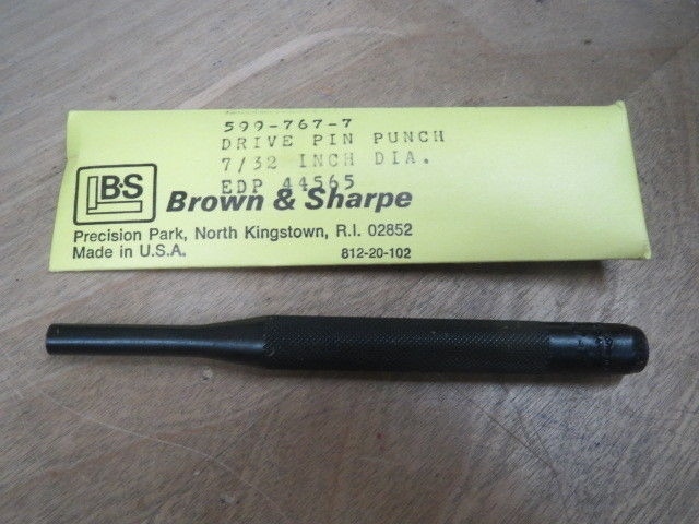 7/32 X 4 DRIVE PIN PUNCH 5 PCS BROWN & SHARPE NO. 599-767-7 (LL1018)