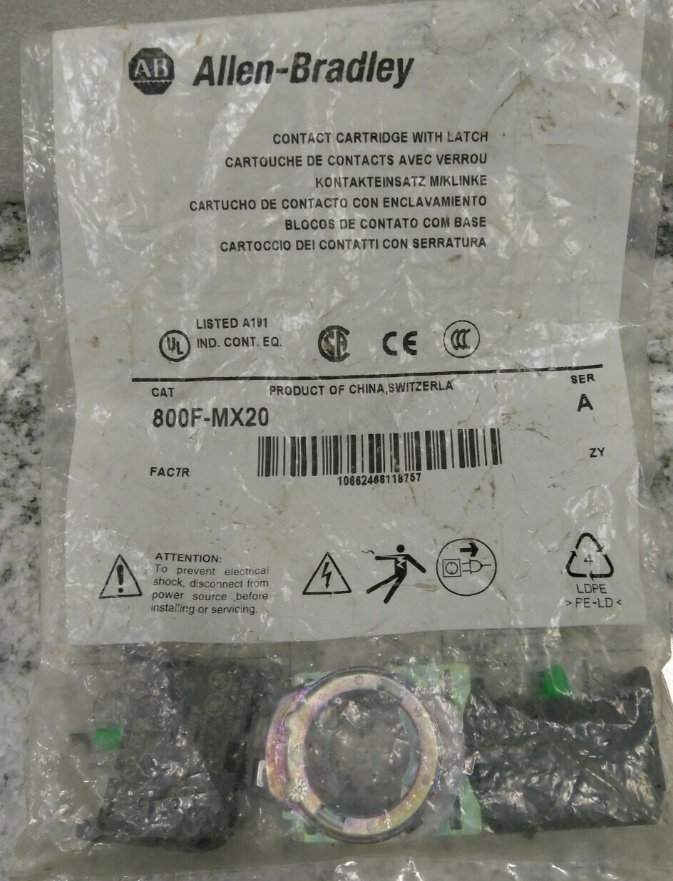 ALLEN-BRADLEY/ 800F-MX20/ CONTACT CARTRIDGE/ WITH LATCH/ SER A/NEW (B1E1UP