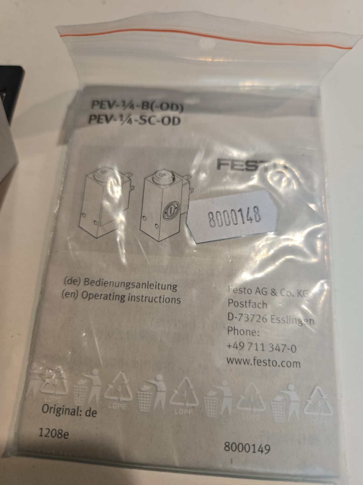 1 qty FESTO NEW PEV-1/4-B 10773 PLC Pressure Switch 24VDC + W/694436. FREE SHIP