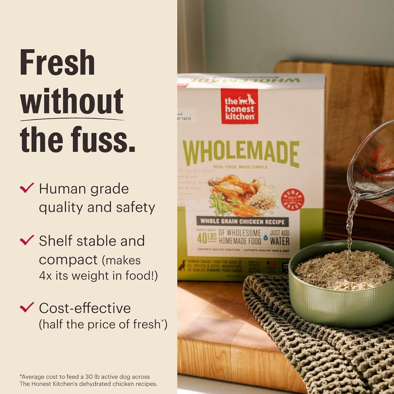 The Honest Kitchen Human Grade Wholemade Dehydrated Whole Grain Dog Food 10 lb