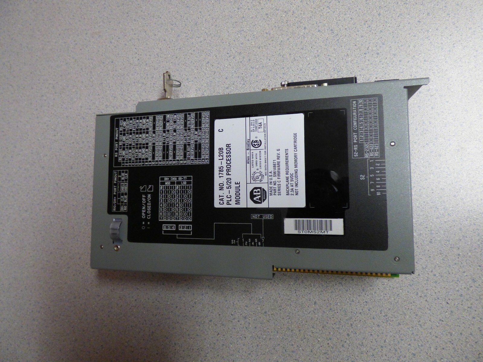Working Allen Bradley PLC-5, Processor Module, 1785-L20B, SER C