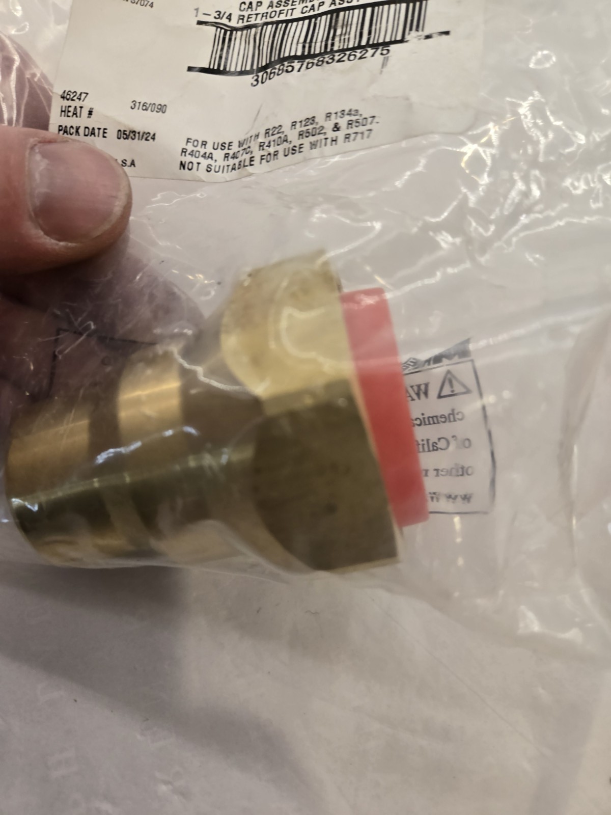 Mueller Industries A18355 Retrofit Cap Assembly Durable Brass