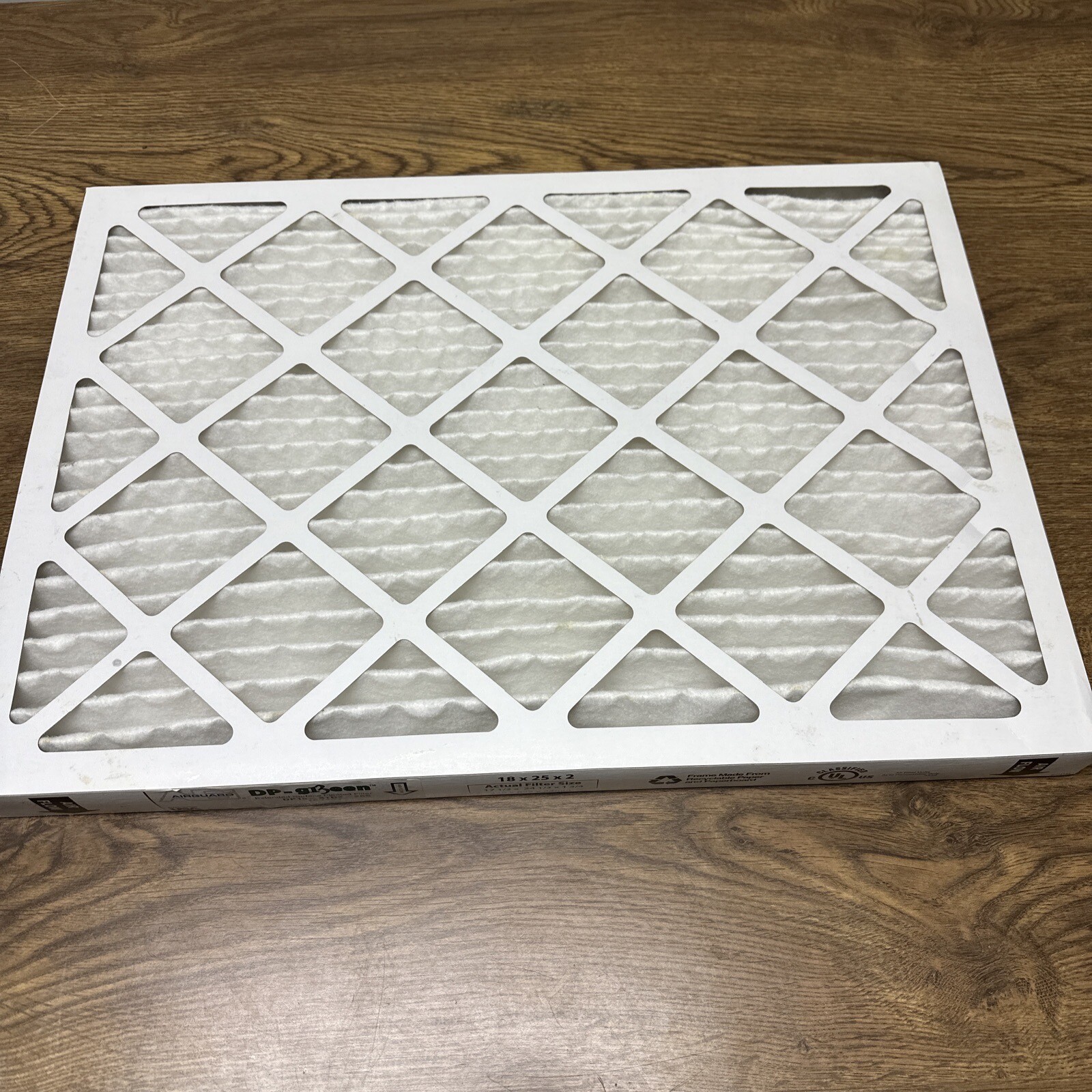 Airguard Filter,DP13-STD2-285 18X25X2,Air Filter Box of 8