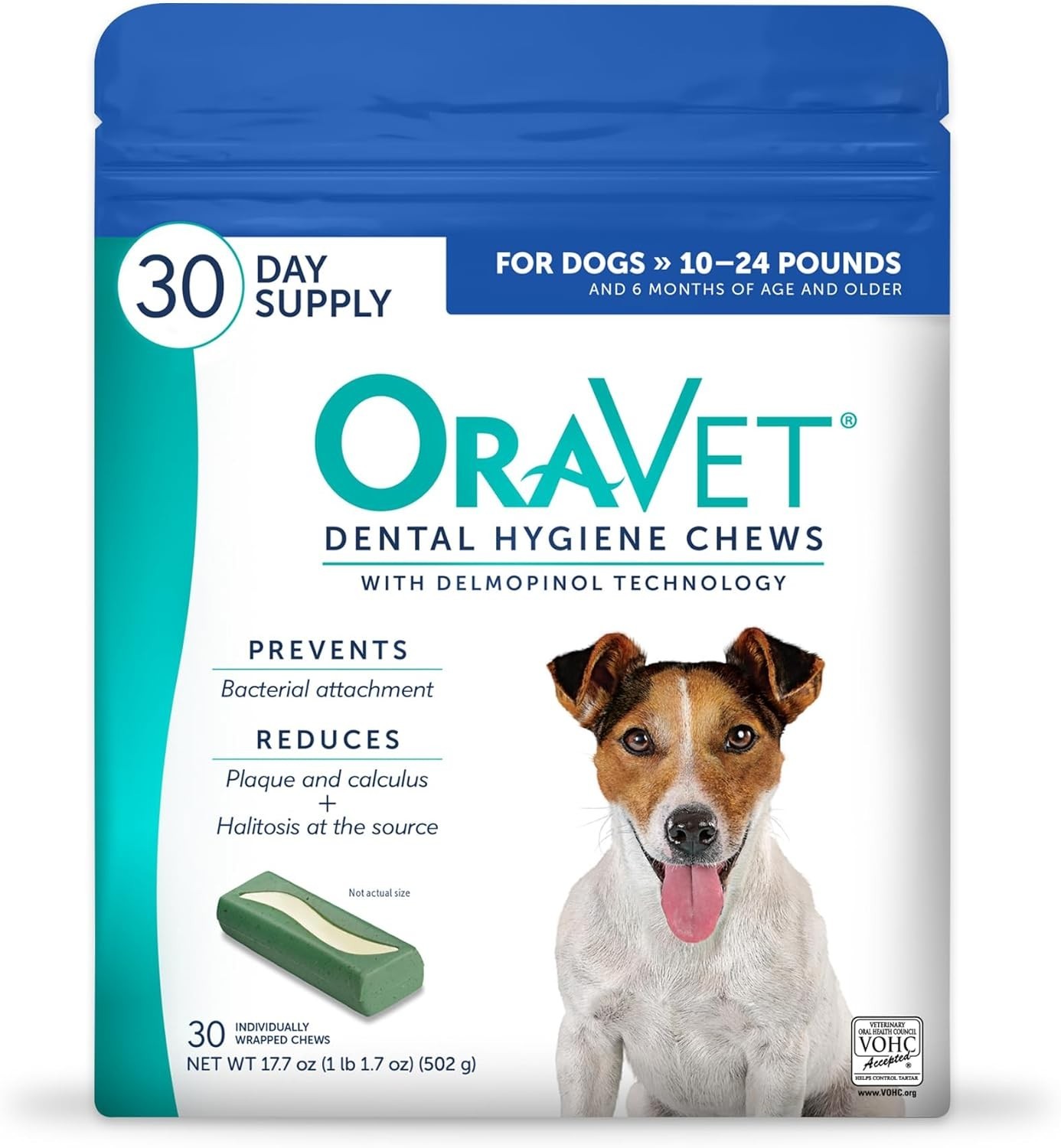 (2 Pack) OraVet Hygiene Dental Chews for Small Dogs, 10-24 lbs., 30 count
