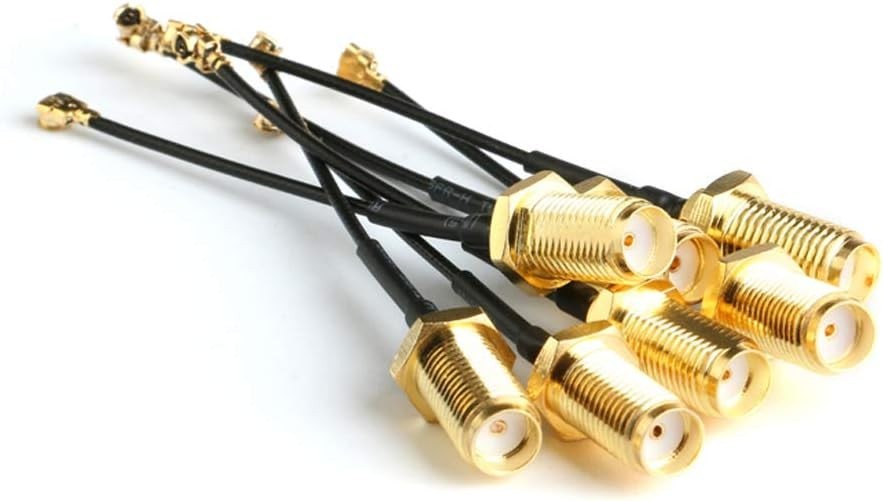 5pcs IPX IPEX-1 U.FL to SMA Female Pigtail Antenna Wi-Fi Black
