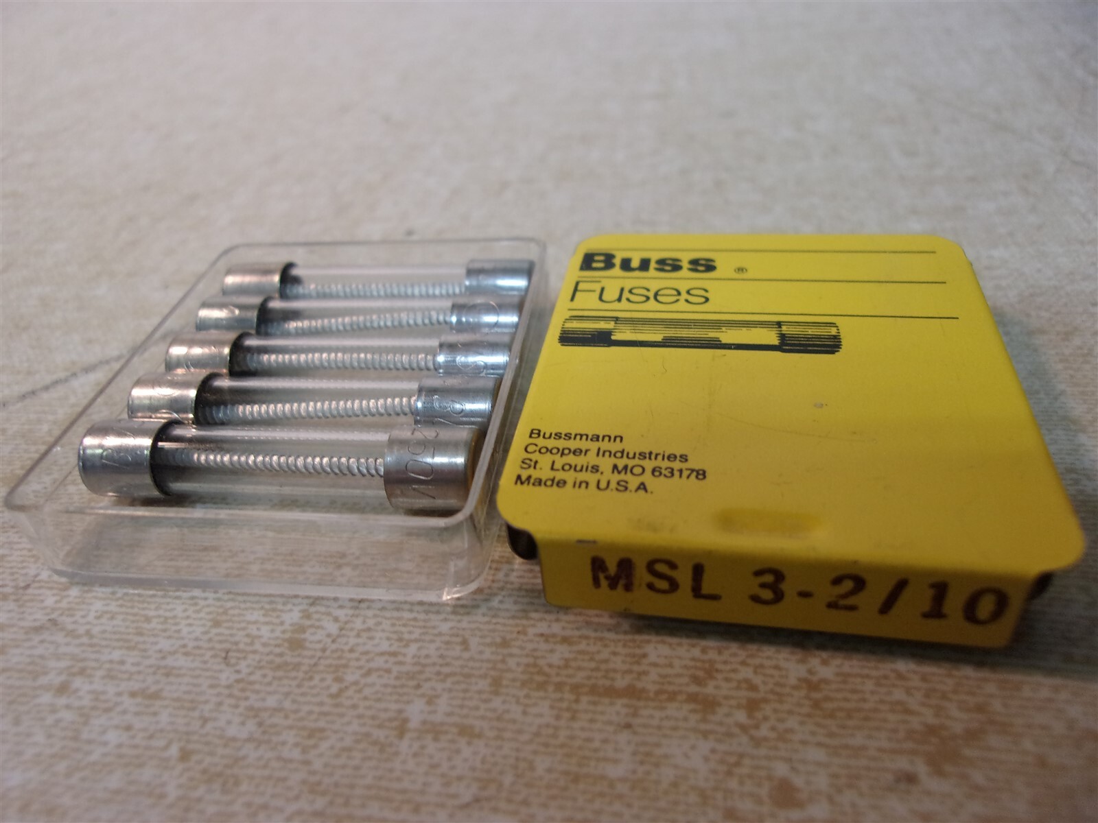 NEW Buss MSL 3-2/10 Fuses, Box of 5 *FREE SHIPPING*