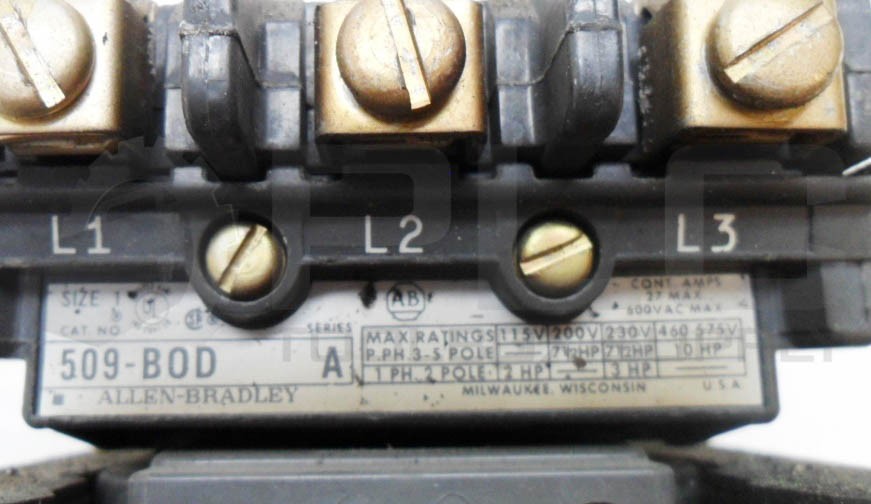 ALLEN BRADLEY 509-BOD /A CONTACTOR W/ CB236 W/ 592-BOW16 /A W/ (2) 595-A /B
