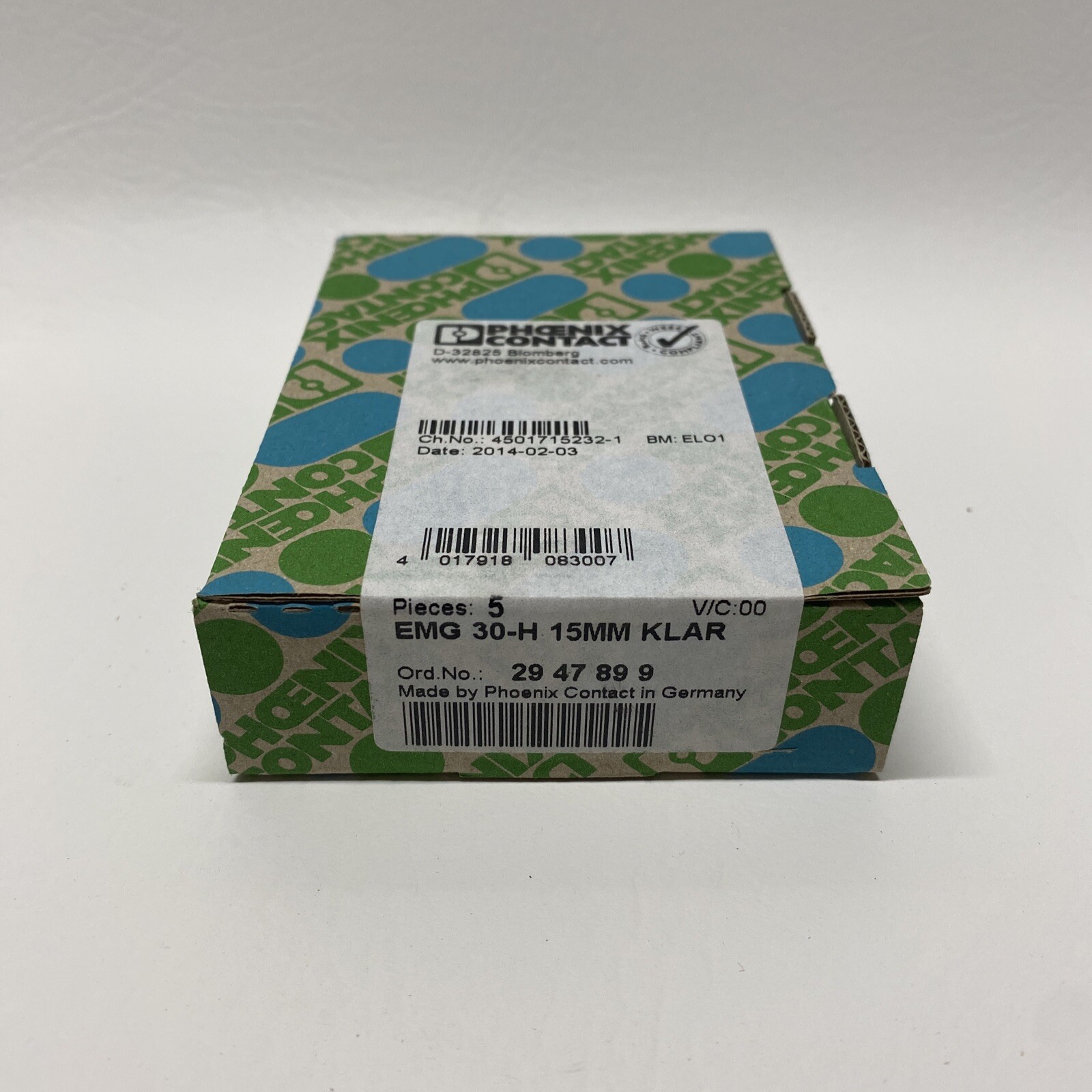 NEW Phoenix Contact EMG 30-H 15MM KLAR Covering Hood EMG30H15MMKLAR (SEALED)