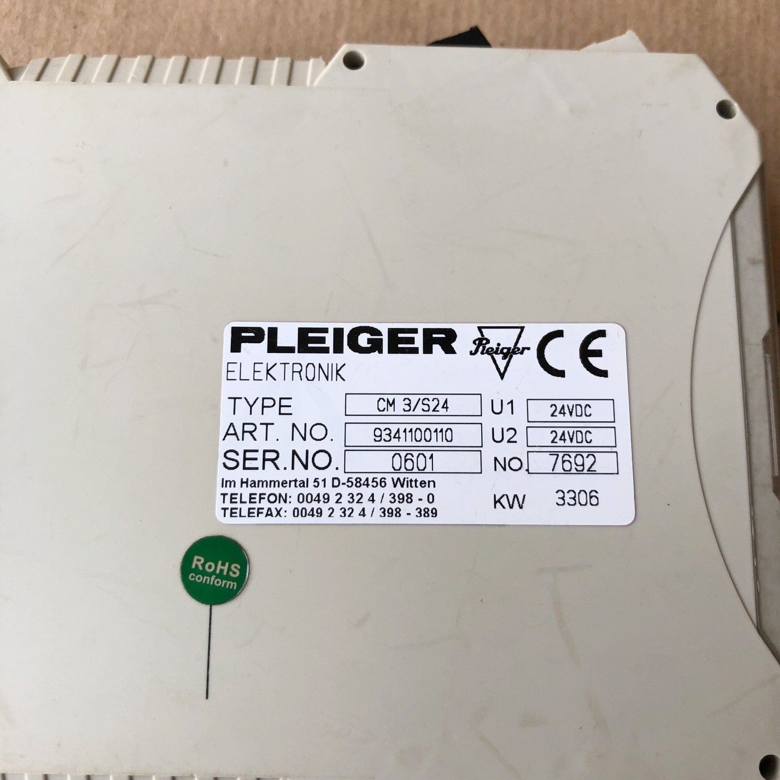 PLEIGER CM 3/S24 CONTROL MODULE