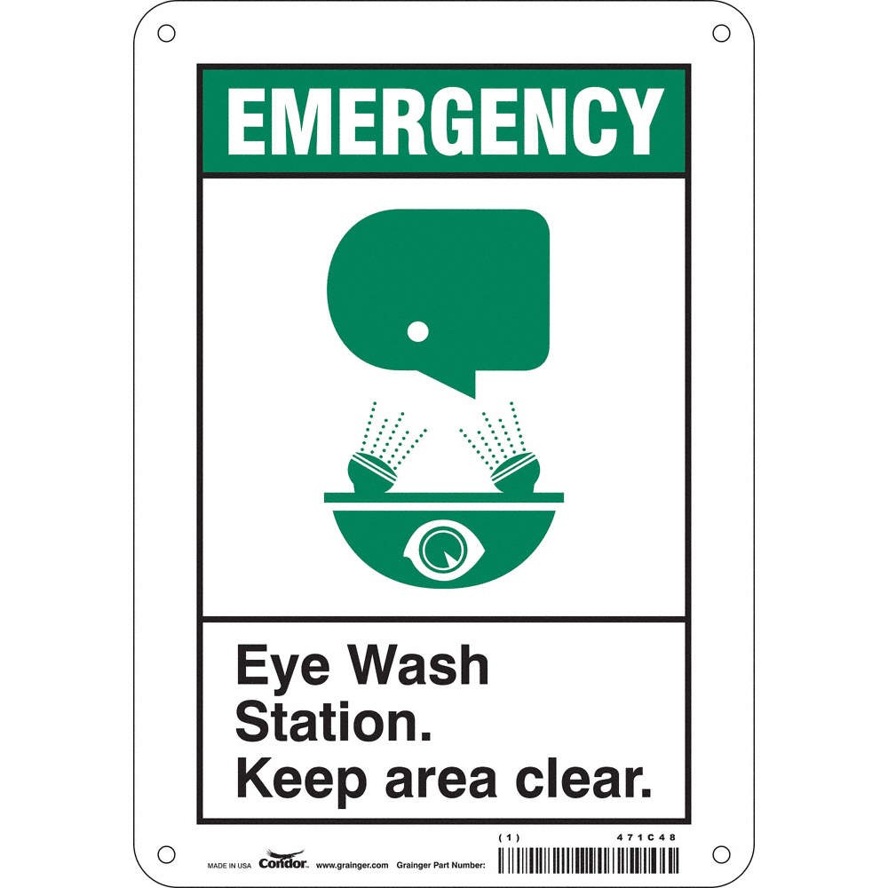 CONDOR Safety Sign,10 in x 7 in,Aluminum 471C48
