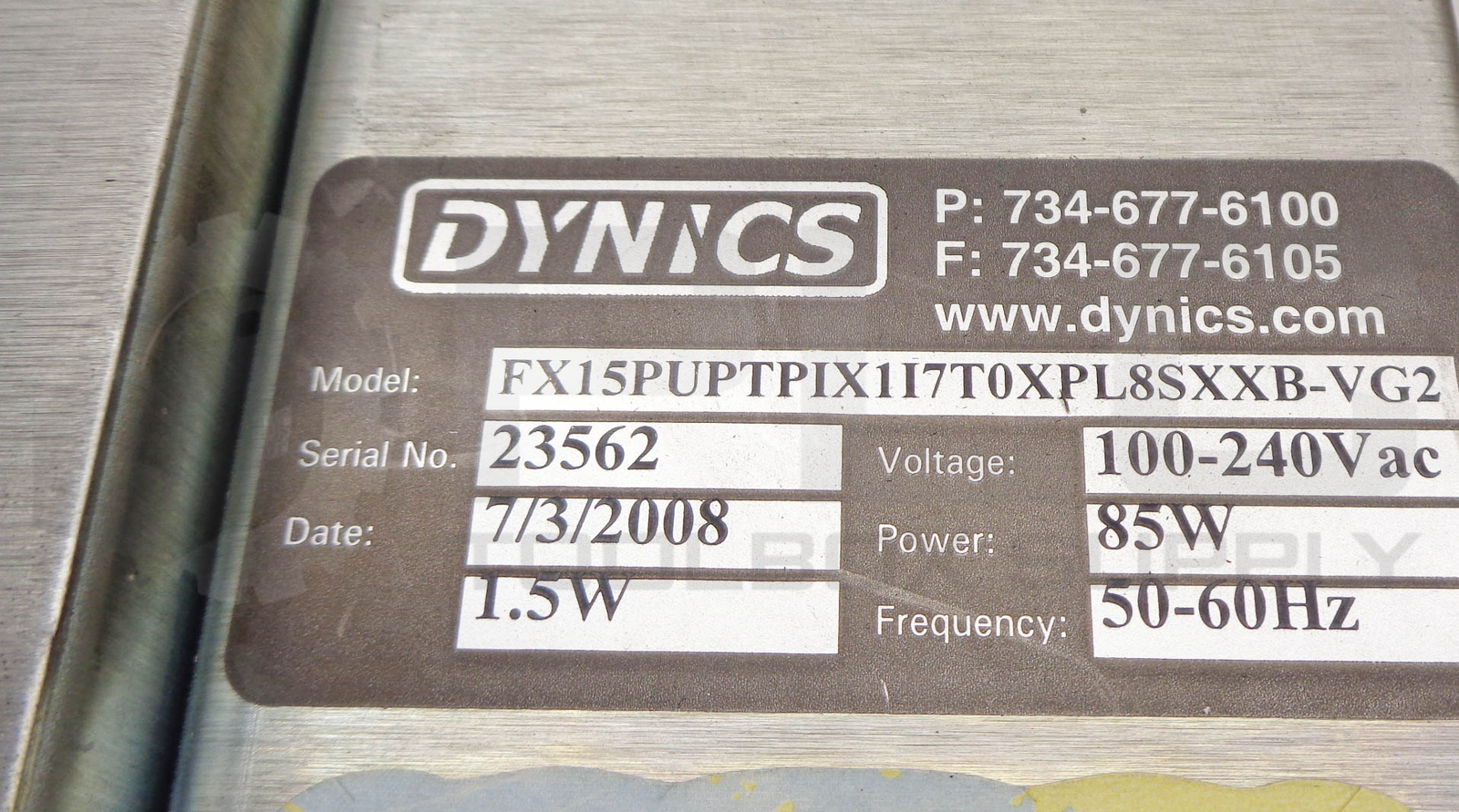 DYNICS FX15PUPTPIX1I7T0XPL8SXXB-VG2 OPERATOR INTERFACE PANEL