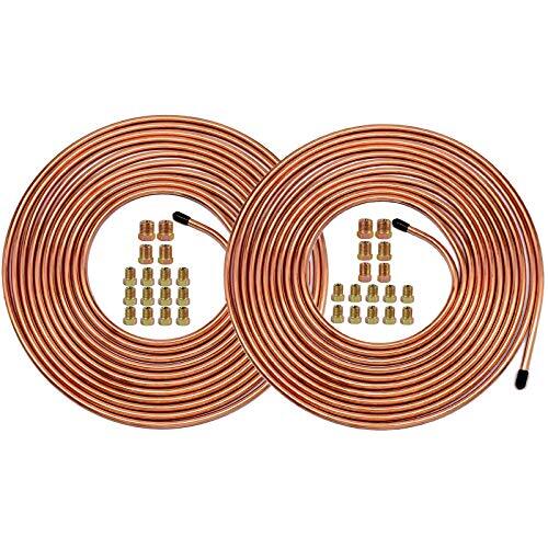25 Ft. Of 1/4 3/16 Brake Line Tubing Kit Flexible Tube Roll 25 Ft 1/4 3/16