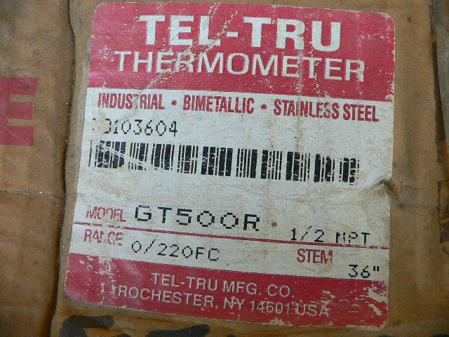 Tel-Tru Gt500r Thermometer (Cracked Cover)