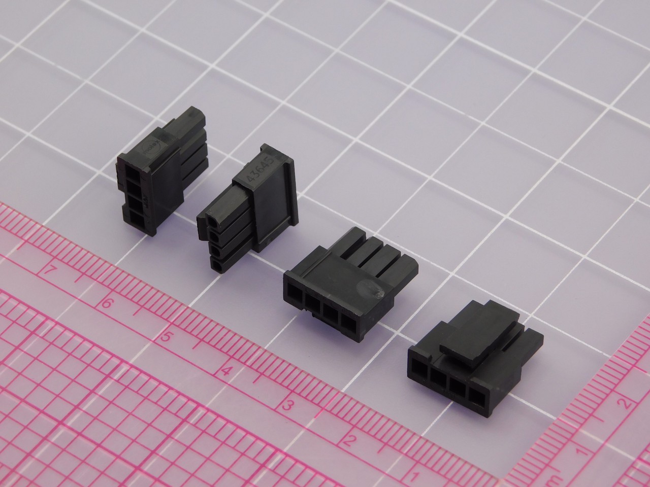 Lot of 526 MOLEX 43645-0400 4 Rectangular Connectors – Housings Receptacle Black
