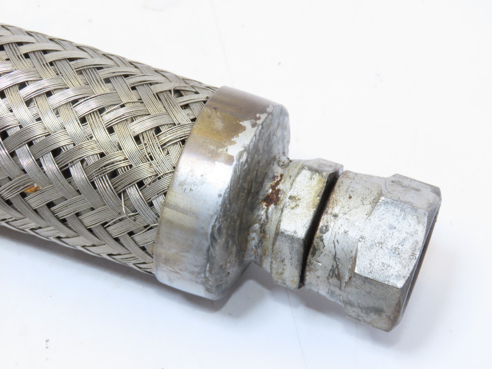 1×35″ 1-5/16-12 -16 JIC 37 Flare Braided SS Metal Flex Pipe Hose 1-1/2″ Flange