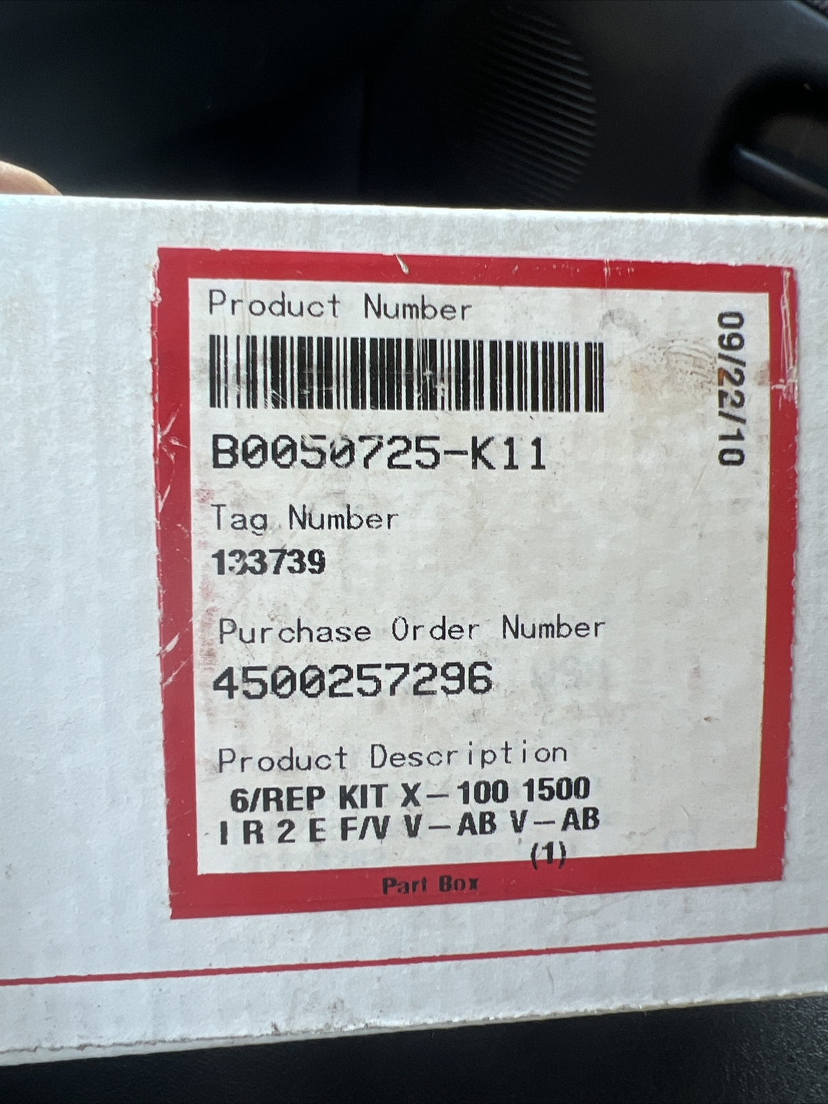 FLOWSERVE, B0050725-K11, REPAIR KIT, 13B1500N33-01, X-100 1500 9TKZ (22260)