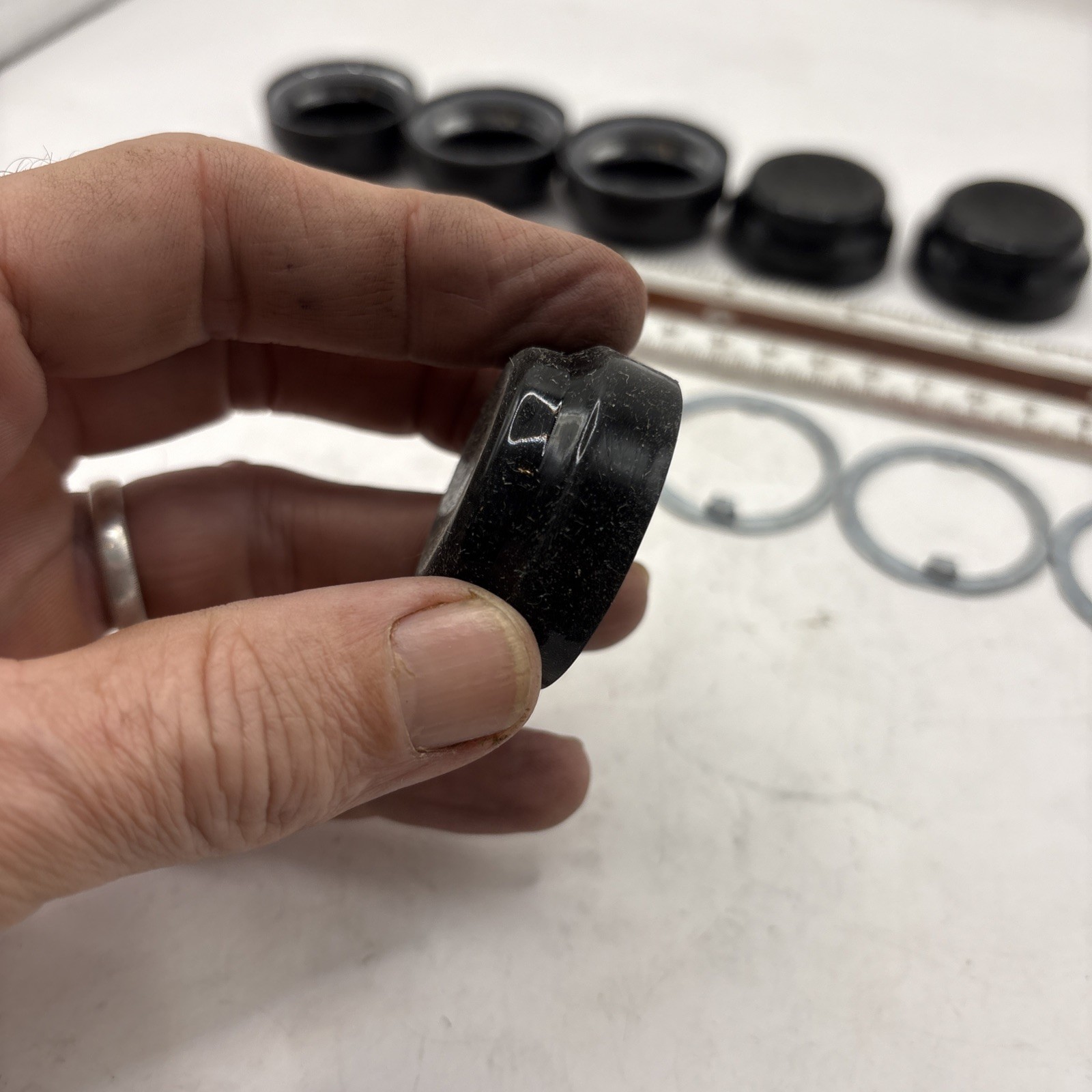 Industrial Black Push Buttons Lot Of 6