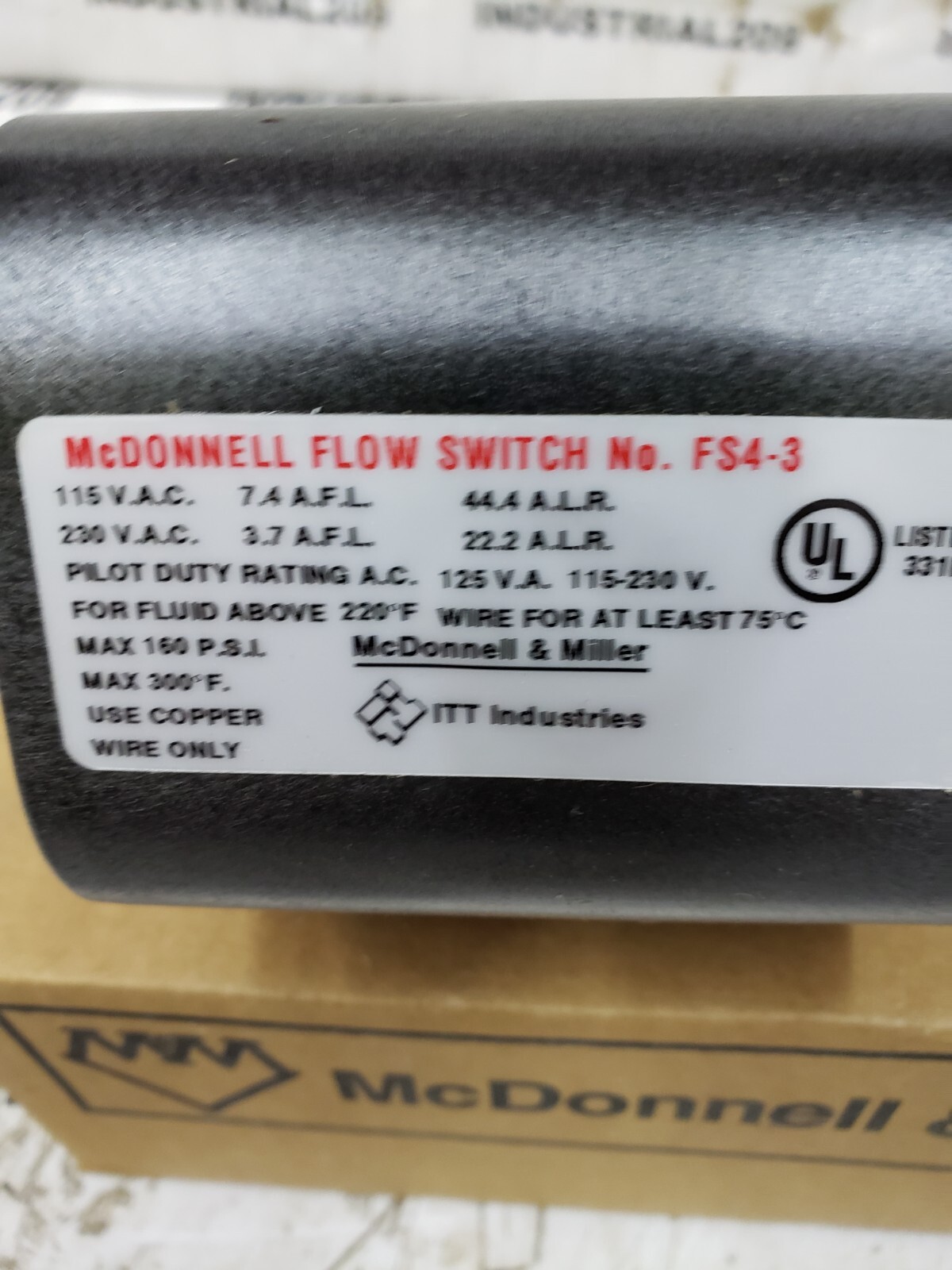 MCDONNELL+MILLER FS4-3 FLOW SWITCH