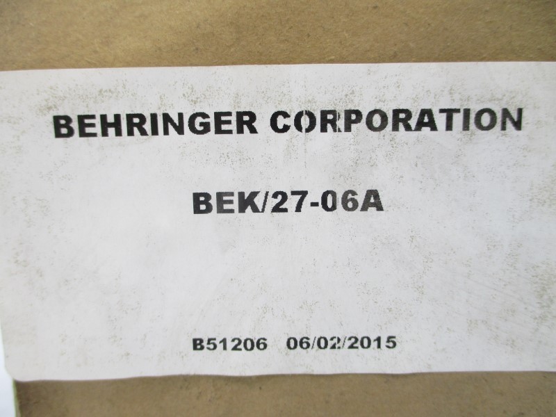 BEHRINGER CORPORATION BEK/27-06A NSMP