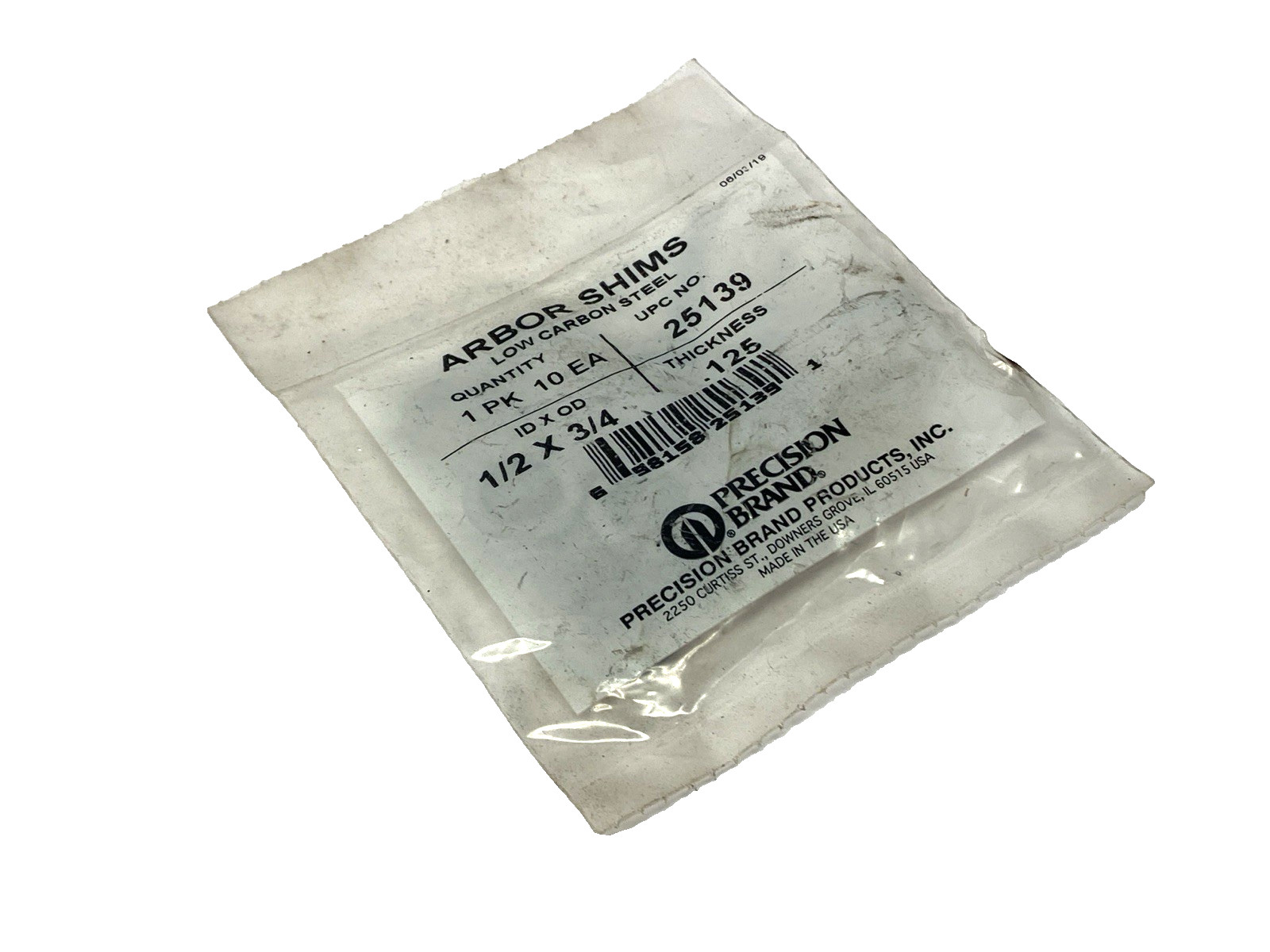Precision Brand 25139 Arbor Shims 1/2″ x 3/4″ .125 Thickness PACKAGE OF 10