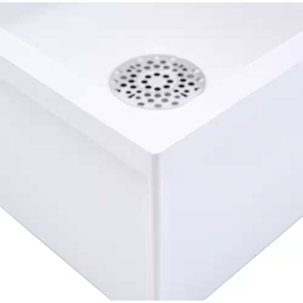 24 In. X 24 In. X 10 In. Service Mop Basin for 3 In. DWV in White
