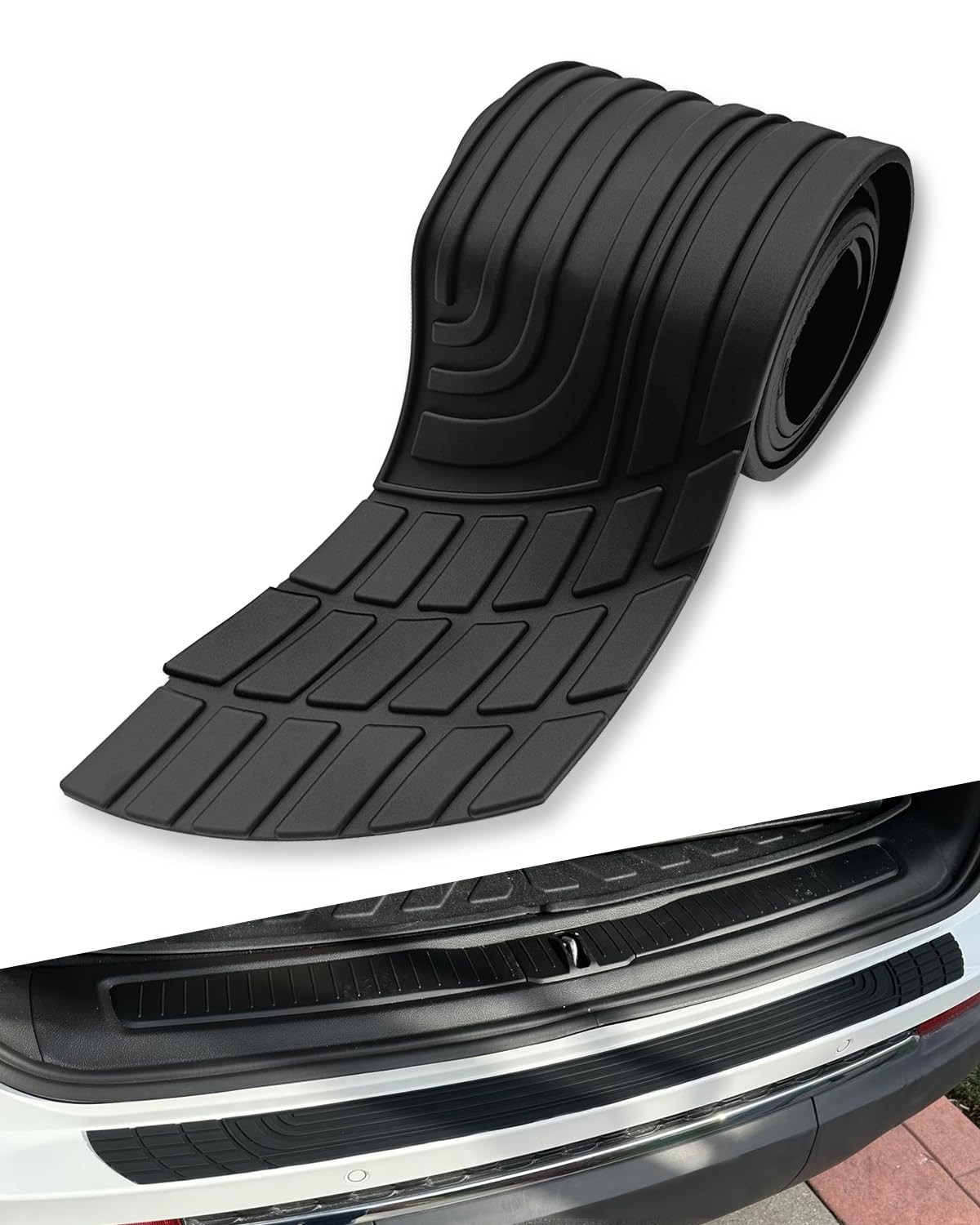 41 Inch Rear Bumper Protector Universal Rubber Anti Scratch Guard Black