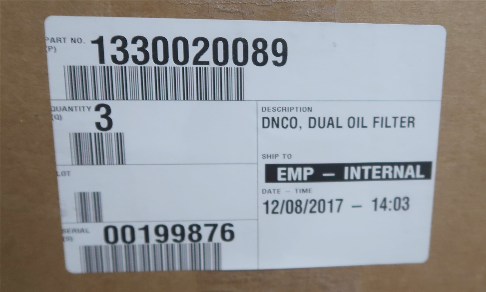 EMP 1330020089 DNCO Remote Internal Dual Oil Filter Remote Device New