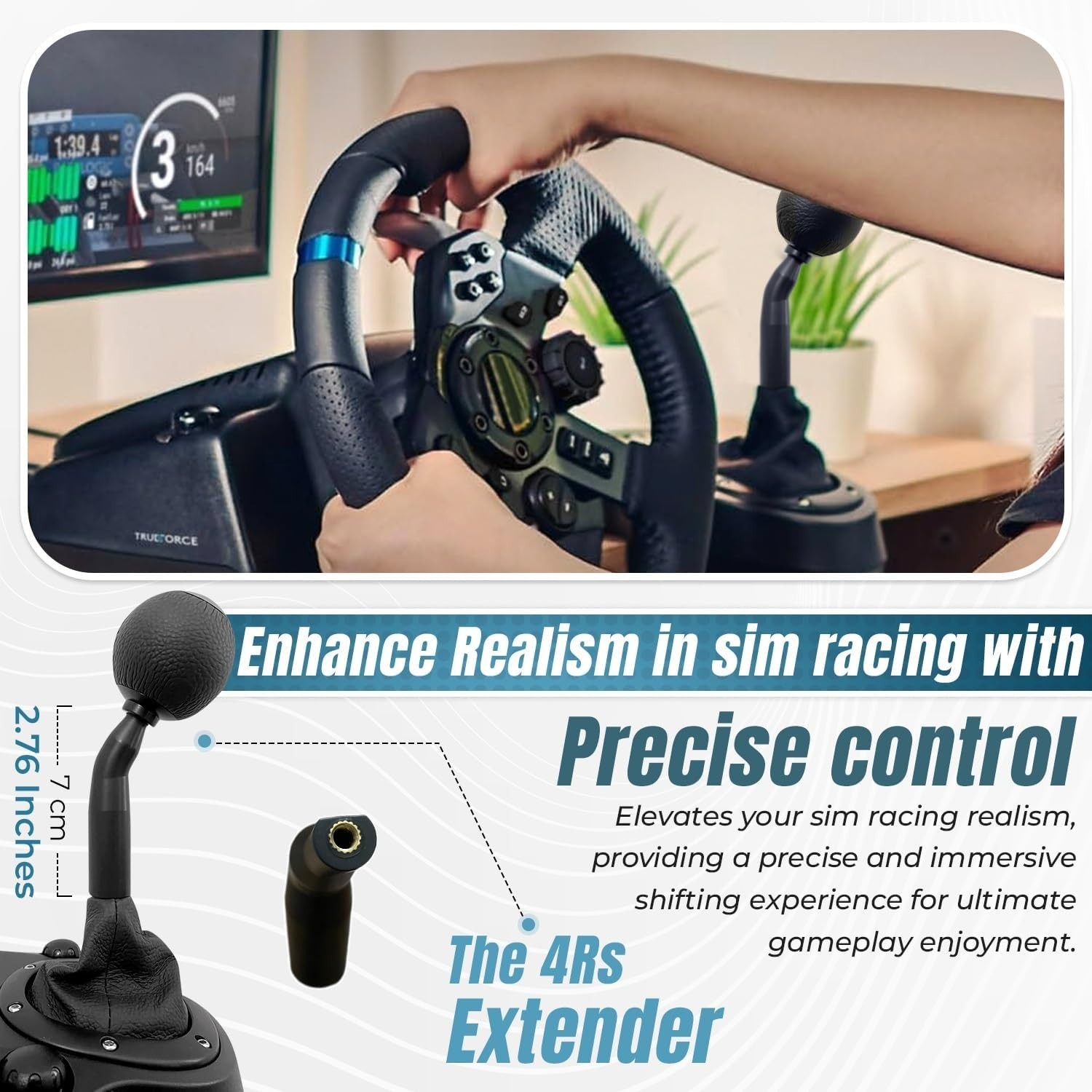 Gear Shifter Knob Adapter Mod for Logitech G29 G920 G923 G27 G25, Stick Lever…