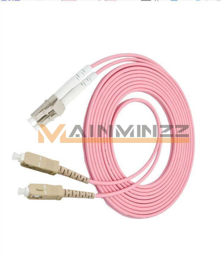 1M LC to SC UPC Duplex Fiber Cable OM4 Multimode 3.0mm Fiber Optic Patch Cord