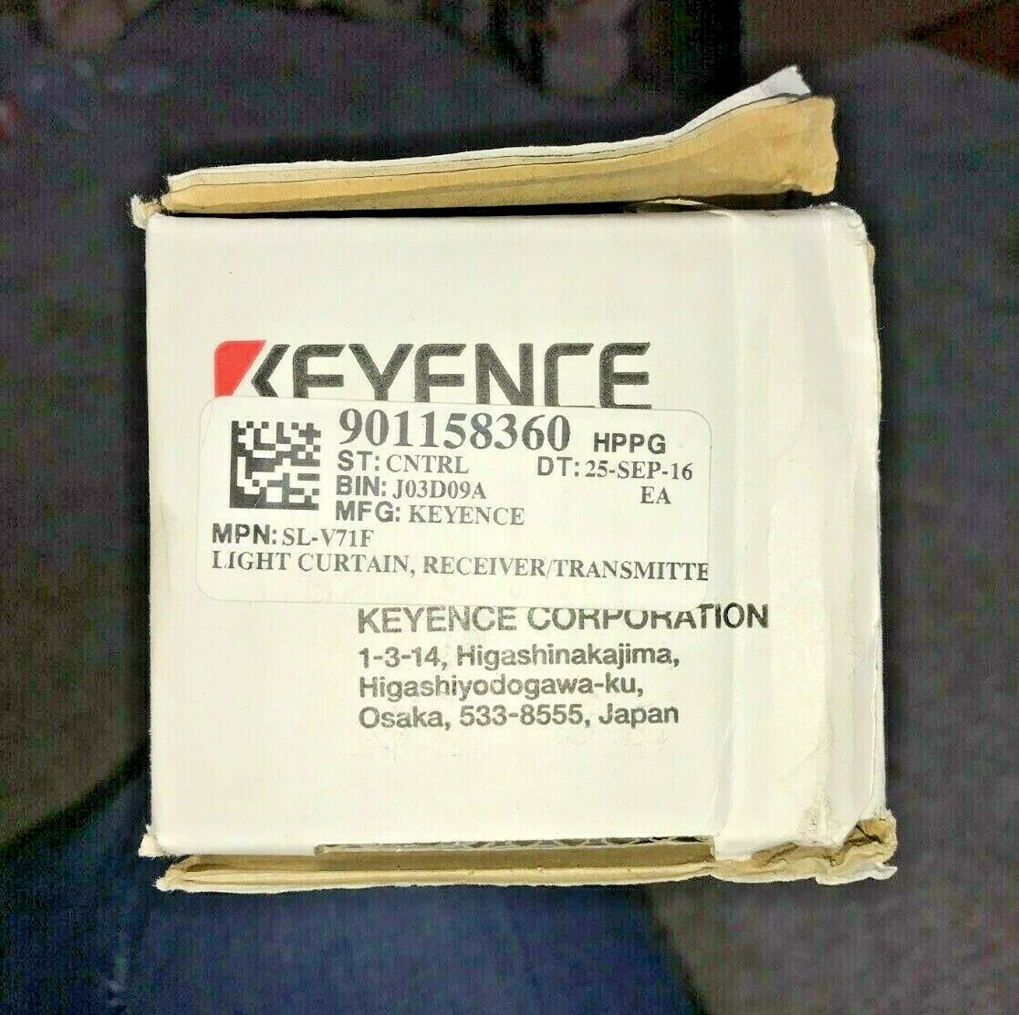 KEYENCE SL-V71F LIGHT CURTAIN TRANSMITTER & RECEIVER PAIR 24VDC