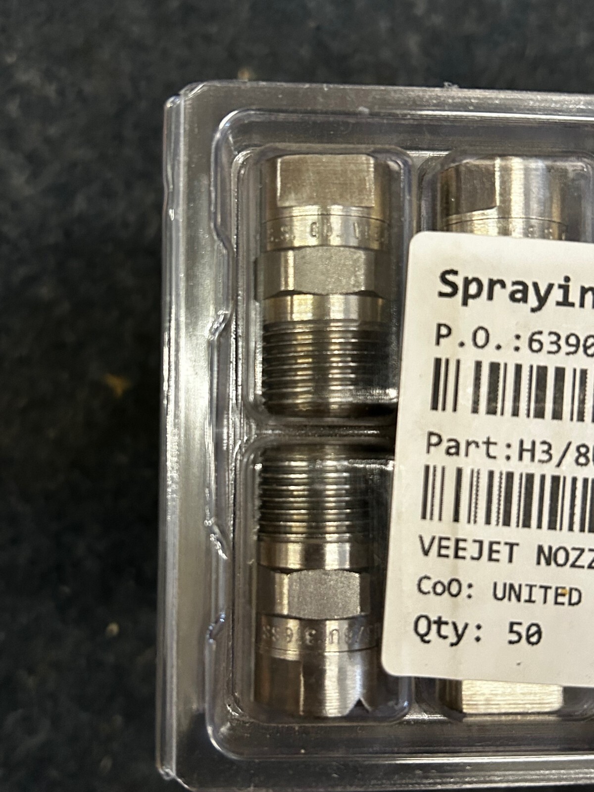 Spraying Systems VEEJET Nozzle 316SS Part No: H3/8U-316SS5050 50 pcs