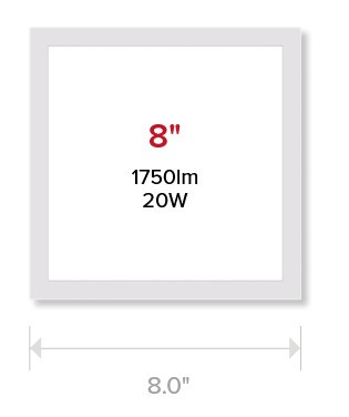 Hubbell Litebox Edge-Lit Surface LED Downlight, 8 inch square, white,