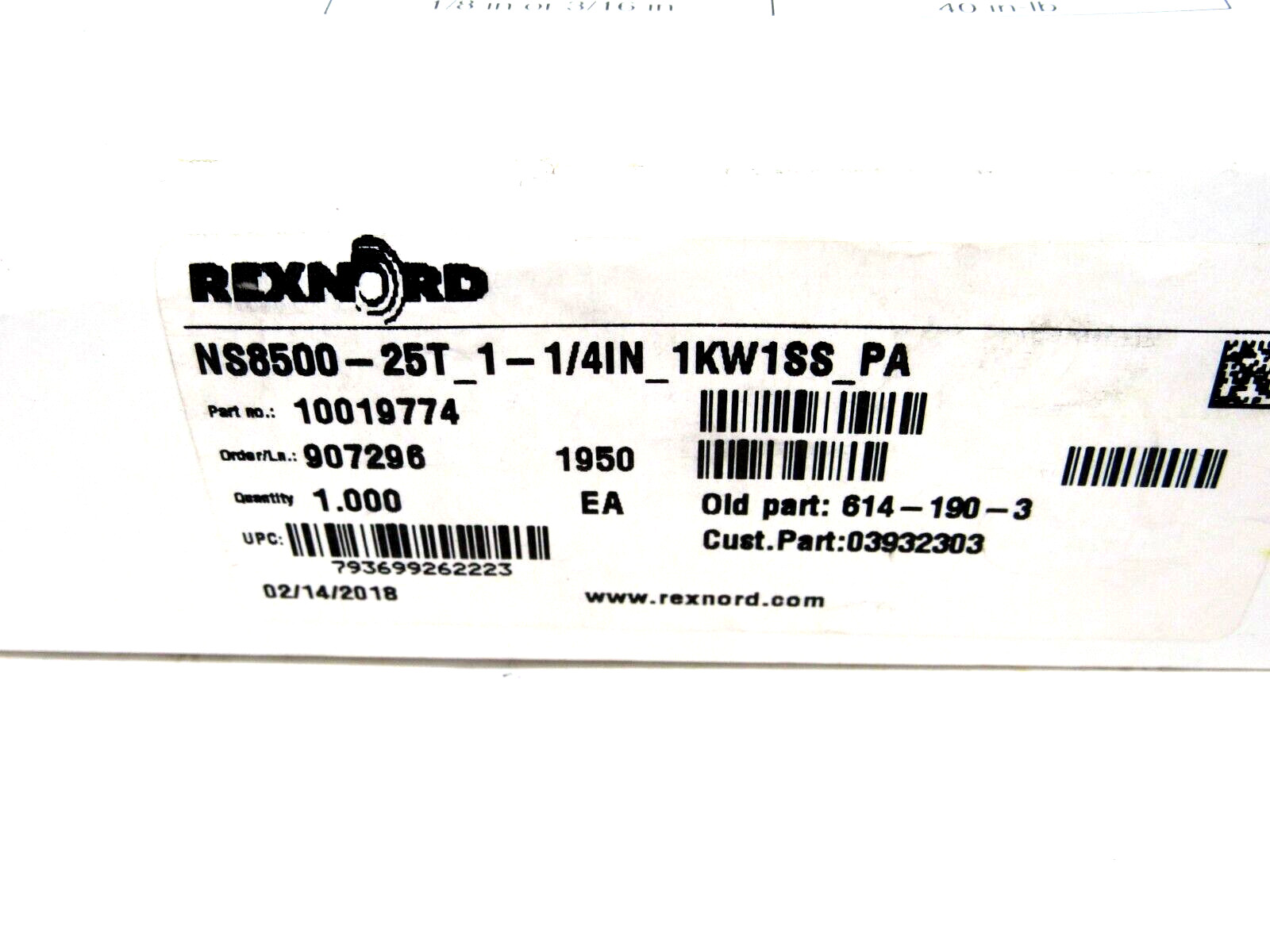 NEW REXNORD 10019774 SPROCKET NS8500-25T_1-1/4IN_1KW1SS_PA