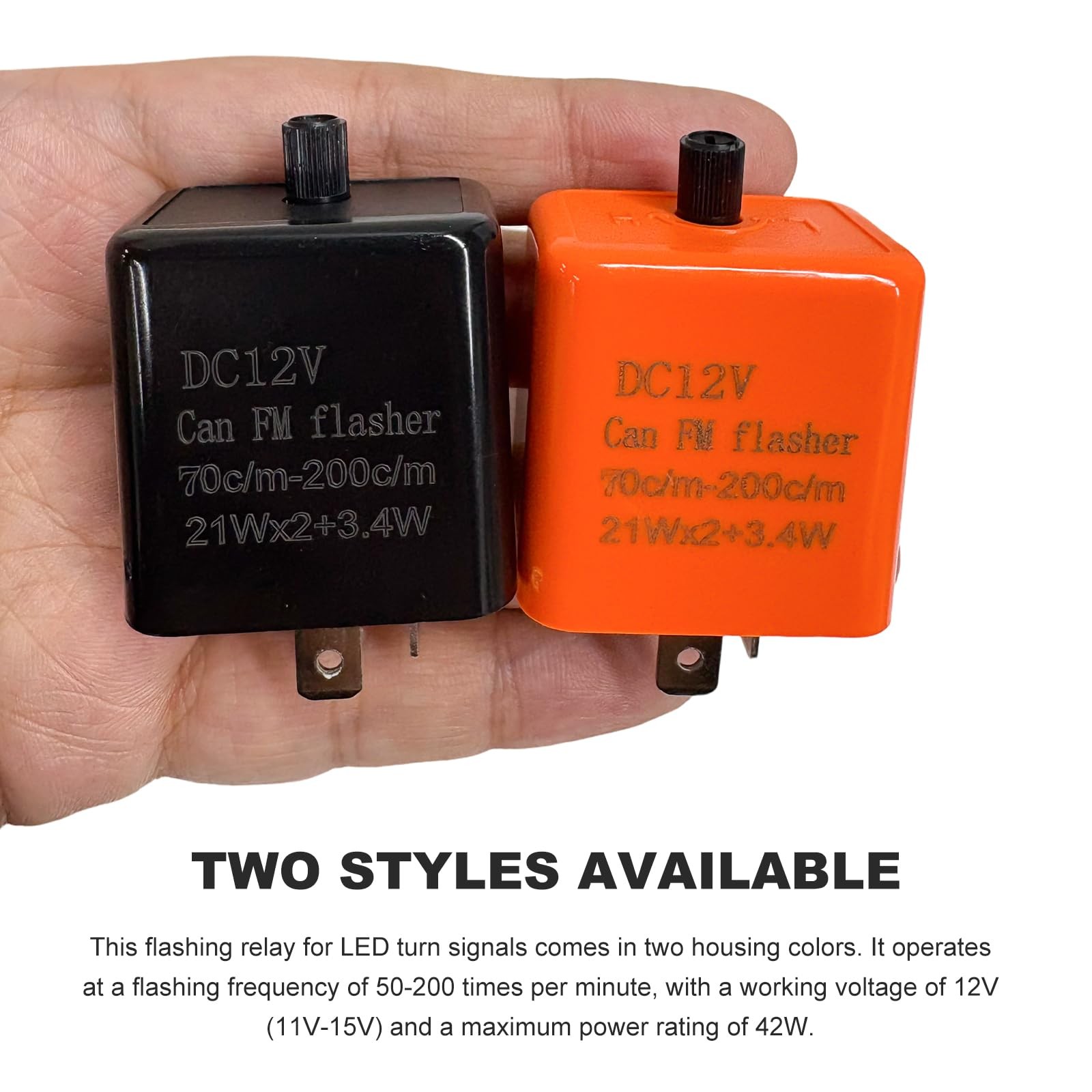 2 PCS 12V LED Flasher Relay, Adjustable 2Pin Turn Signal & Hazard Warning Hyp…