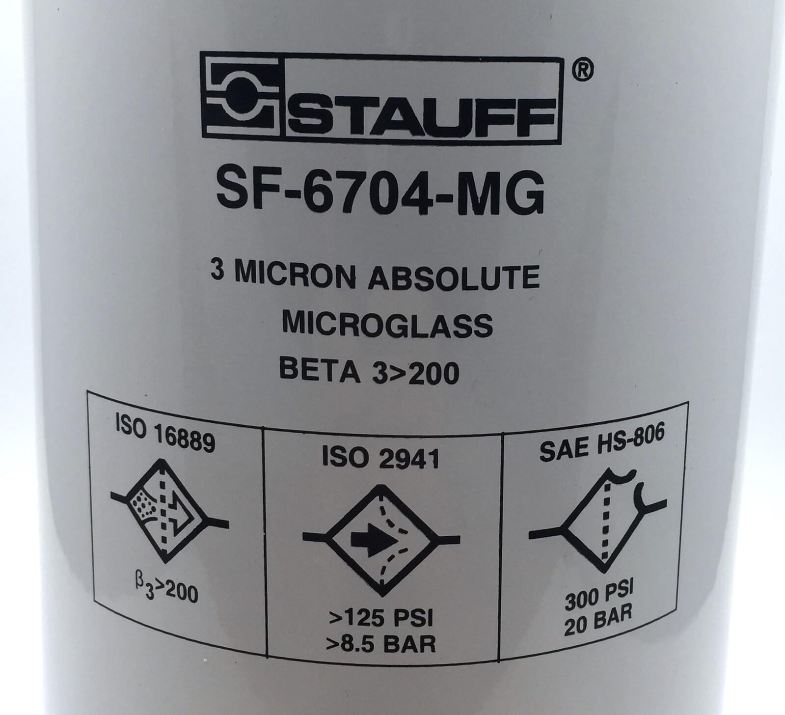 Stauff SF-6704-MG Filter Element Spin-on Cartridge 3 Micron 200 psi 1020013321