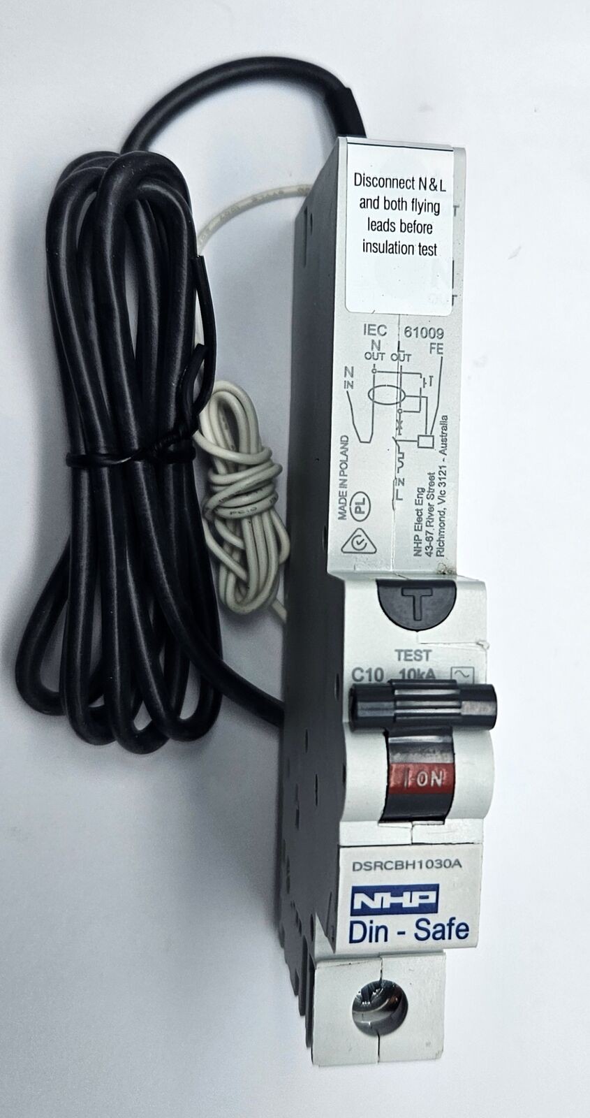 NHP TERASAKI Din-Safe RCBO DSRCBH1030A 10A C 30mA 10kA 1P MCB Circuit Breaker