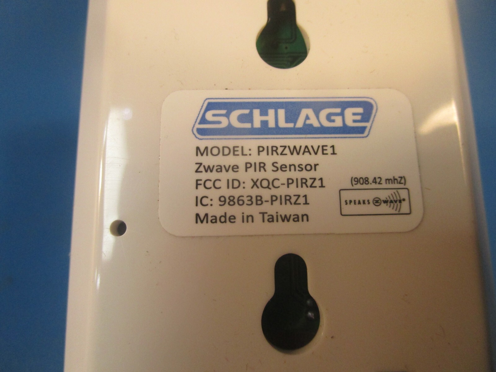 SCHLAGE RS200HC, PIRZWAVE1, Z-Wave Home Motion Sensor