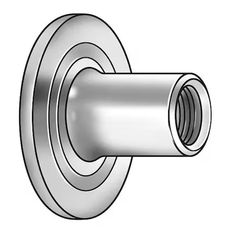 Round Weld Nut, #10-32, Steel, 1/32 In Ht, 50 Pk, 1Lae2