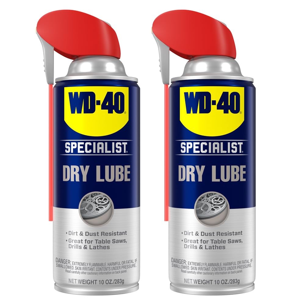 Dry Lube with Smart Straw 10 Oz. Twin Pack for Table Saws Drills Lathes