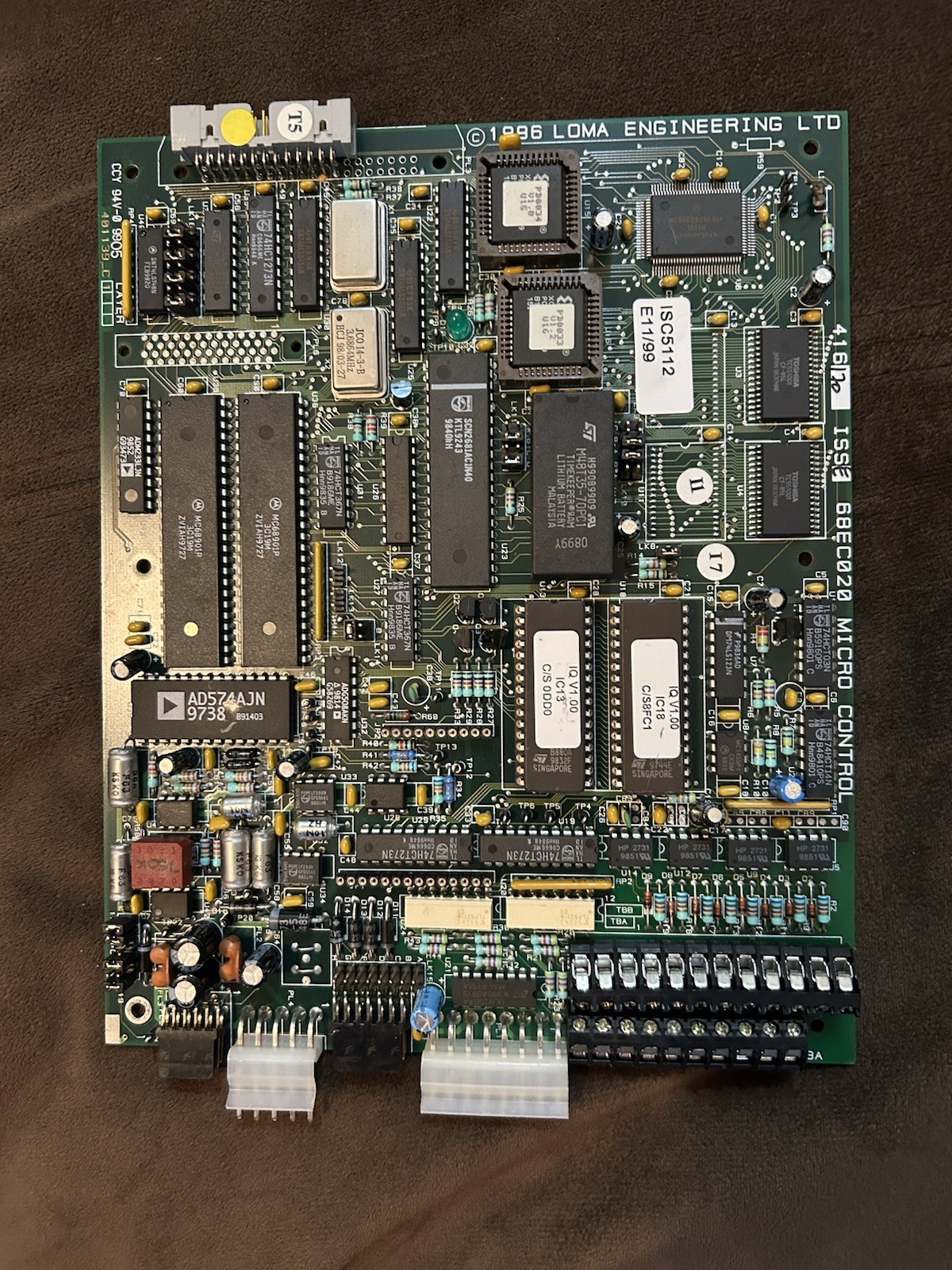 LOMA ENGINEERING 68EC020 MICRO CONTROL BOARD 416170 ISSE