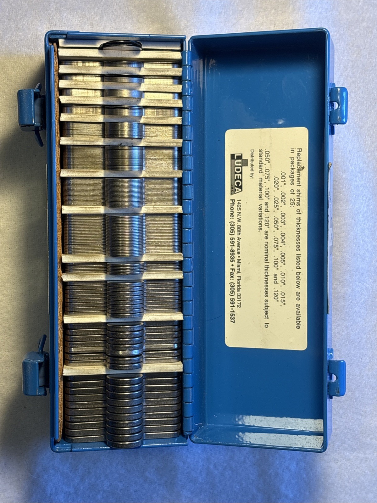 Lawton Industrial Stainless Steel Slotted Motor Shims .001-.120 Machinery sz A