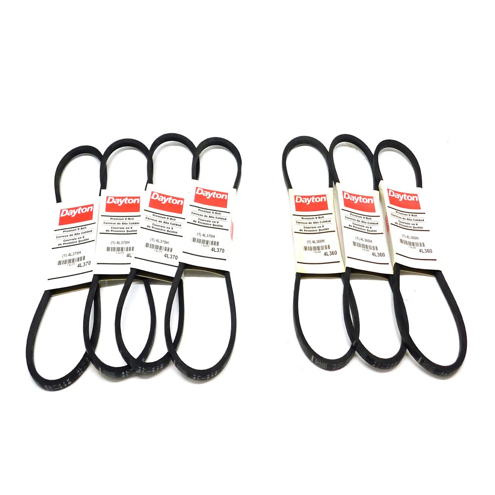 (Lot Of 7) Dayton Premium Wrapped V-Belts (3) 4L360 36″ L and (4) 4L370 37″ L