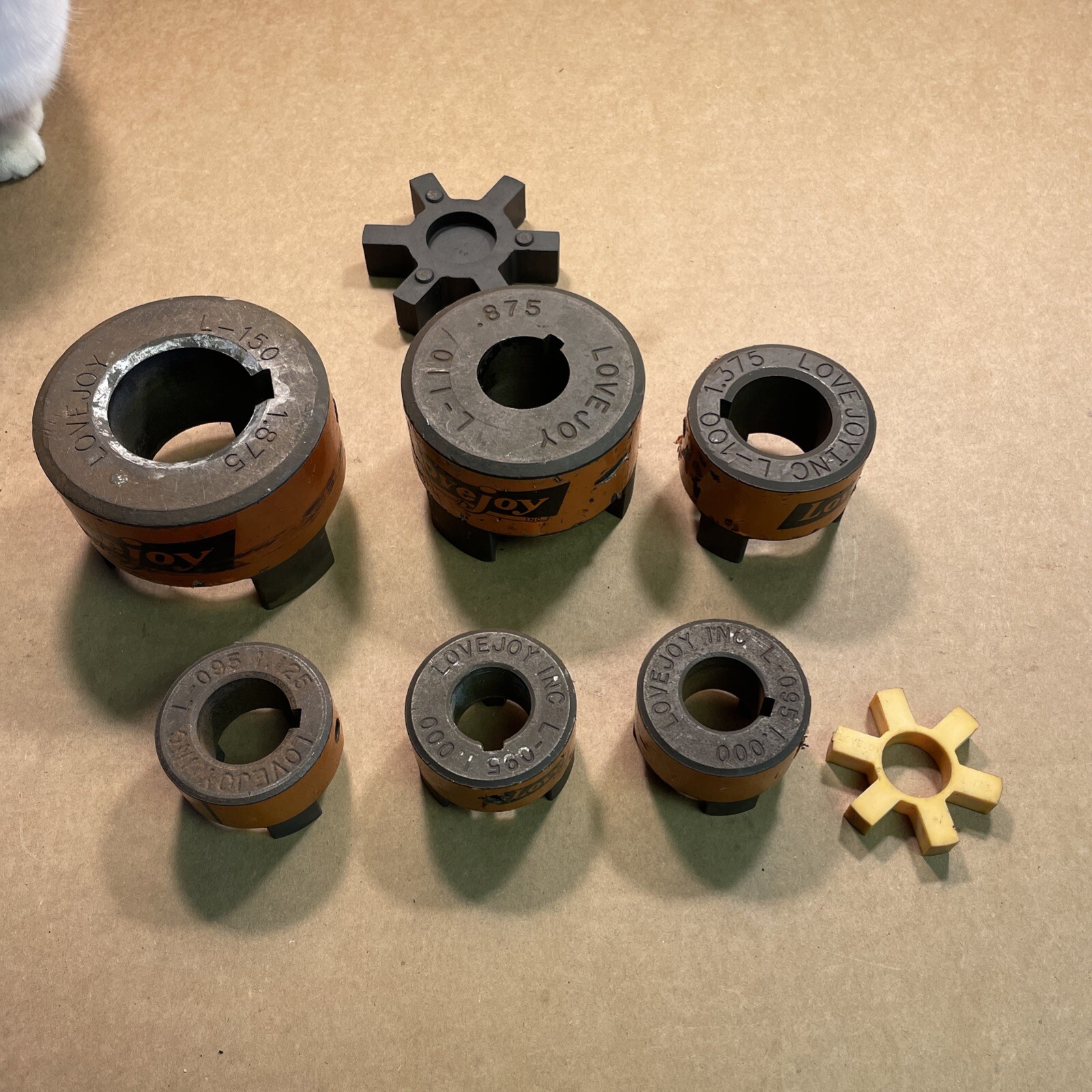 Lot of 6: LOVEJOY L Couplings L-150 L-110 L-100 L-095 JAW COUPLING