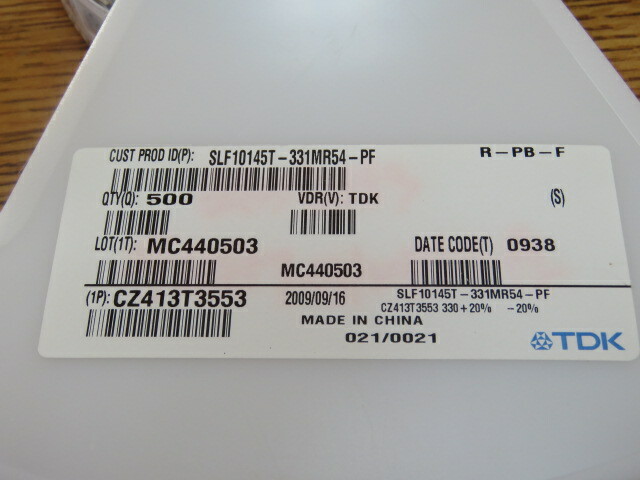 TDK SLF10145T-331MR54-PF Qty of 65 per Lot 330µH Shielded Wirewound Inductor 58