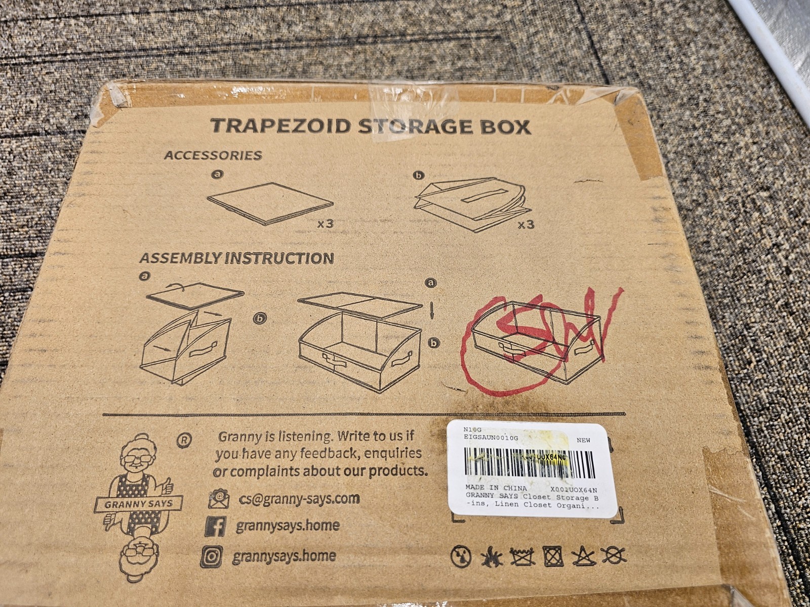 GRANNYSAYS Trapezoid Box Closet Storage Bins Clothes Organizer