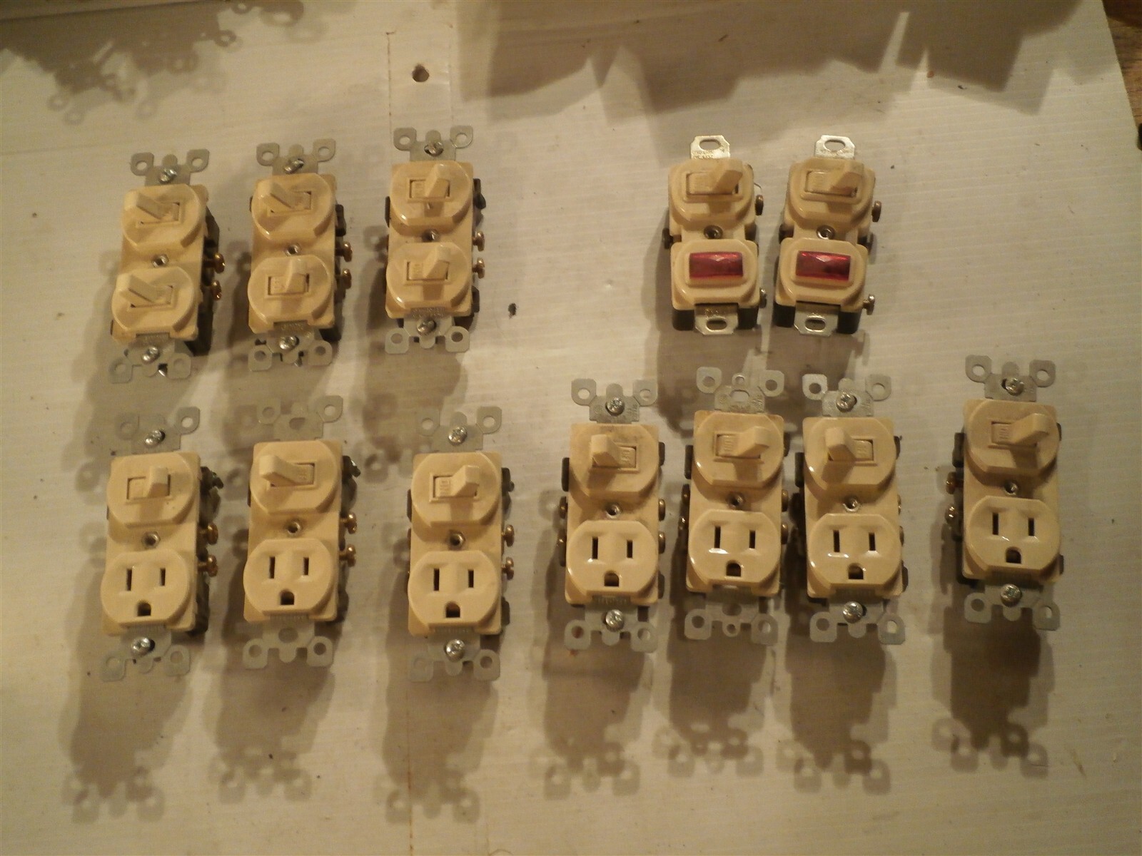 Lot of 12: Ivory Switches, Many Commercial Grade, Several styles