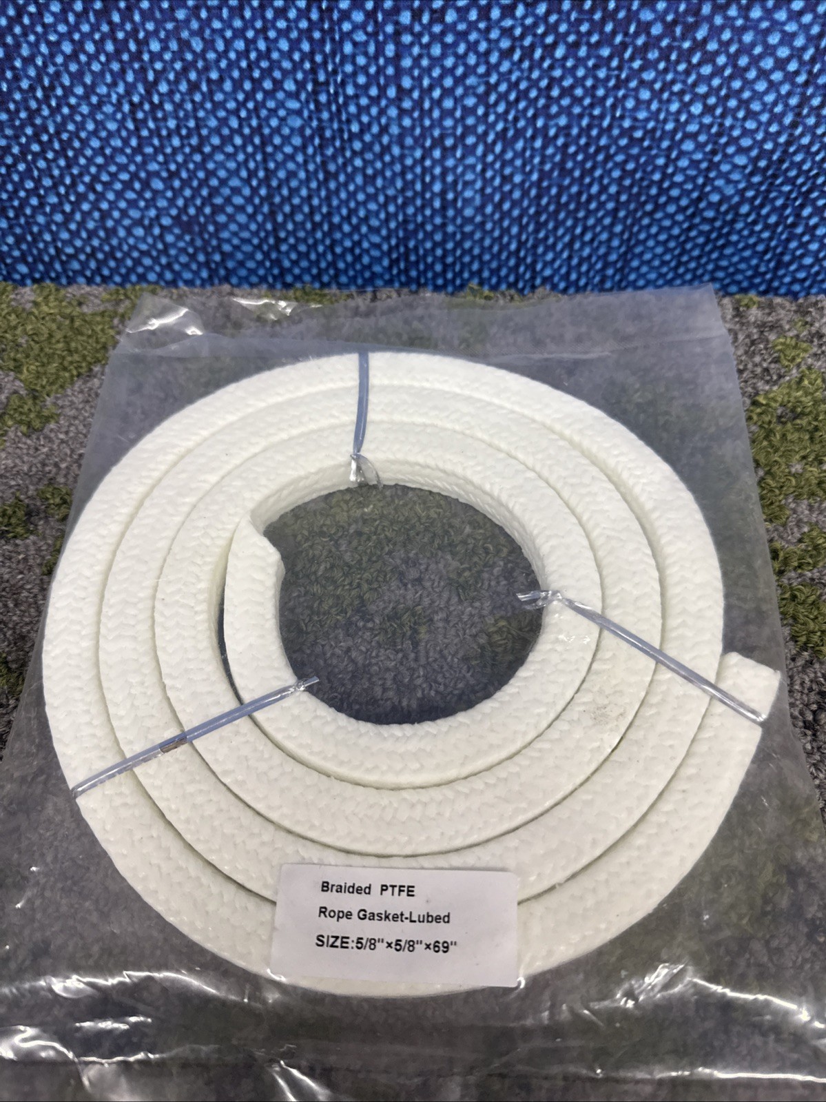 Braided PTFE Rope Gasket Lubed 5/8″ x 5/8″ x 69″ Marine Heat Pressure NEW