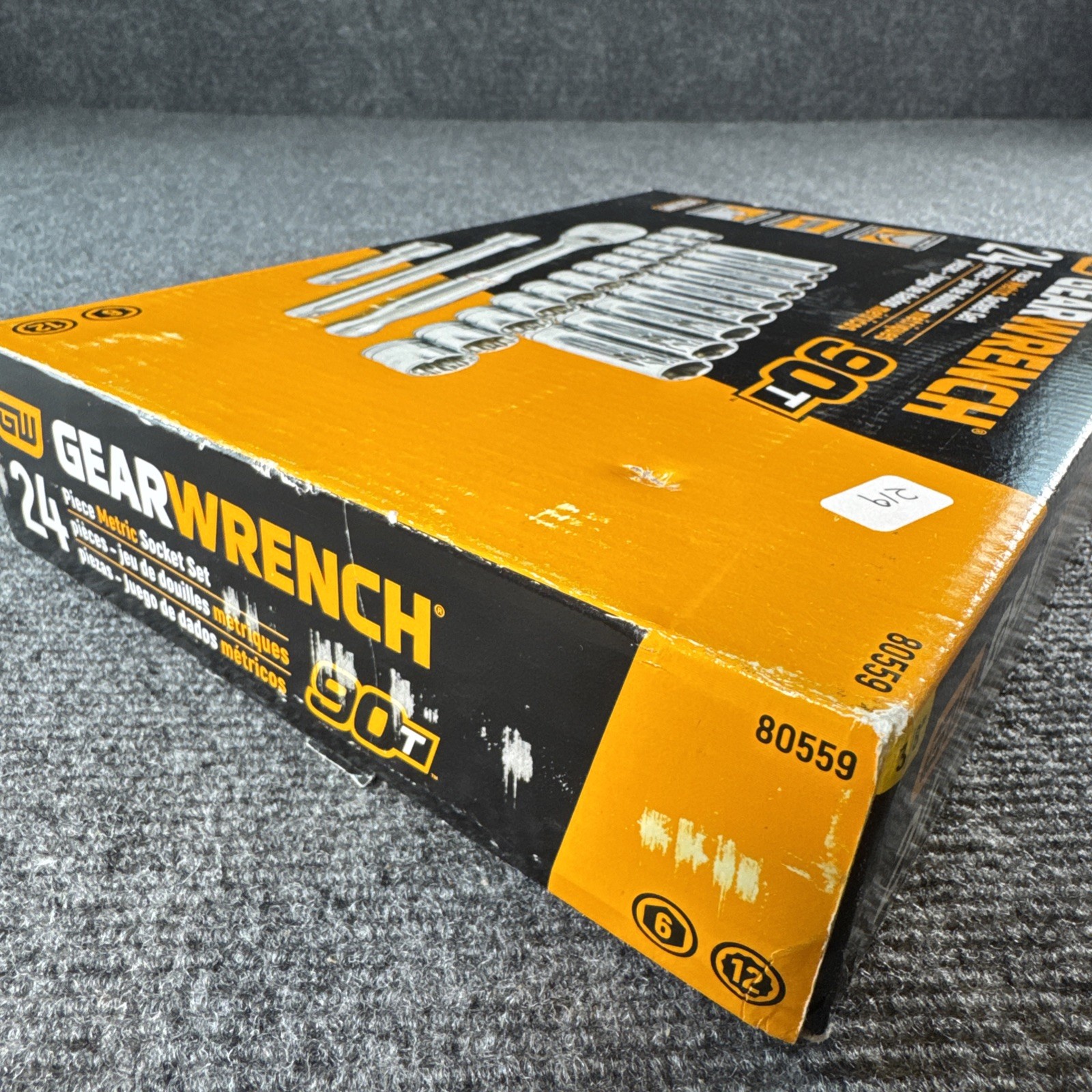 Gearwrench 24-Piece NEW 3/8 Inch Standard Deep Metric Socket Set 90t